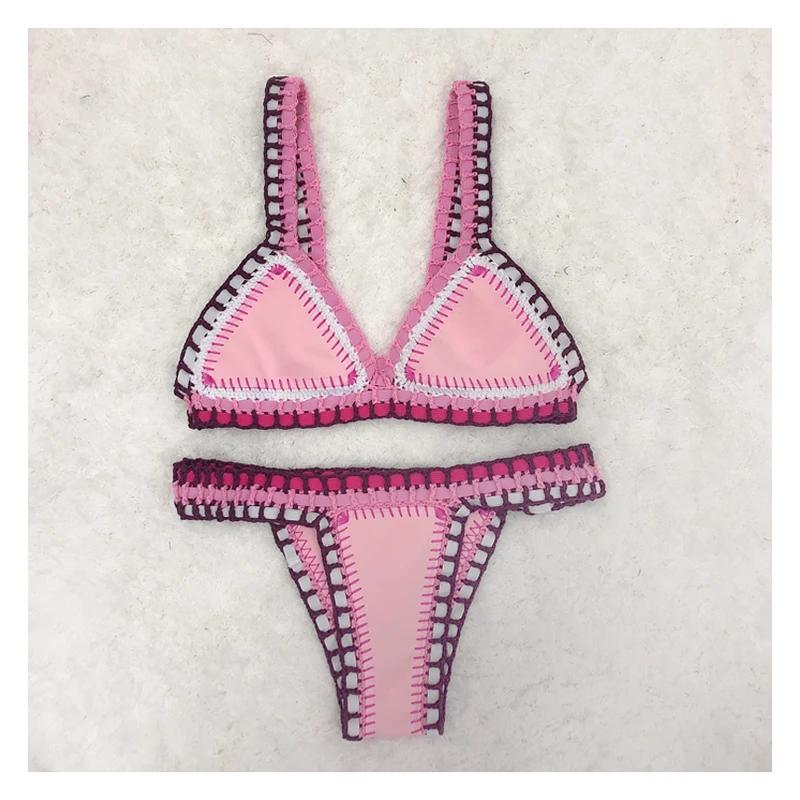 Maillot de bain rouge élastique, sexy, mignon, vert, trempé, rose, fait main, bleu marine, crochet, 