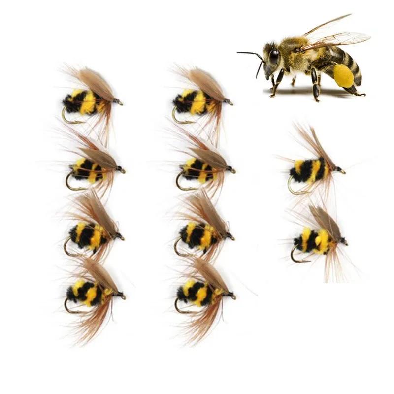 10 pièces/ensemble pêche artificielle insecte appât bourdon mouche truite pêche leurres bionique abe
