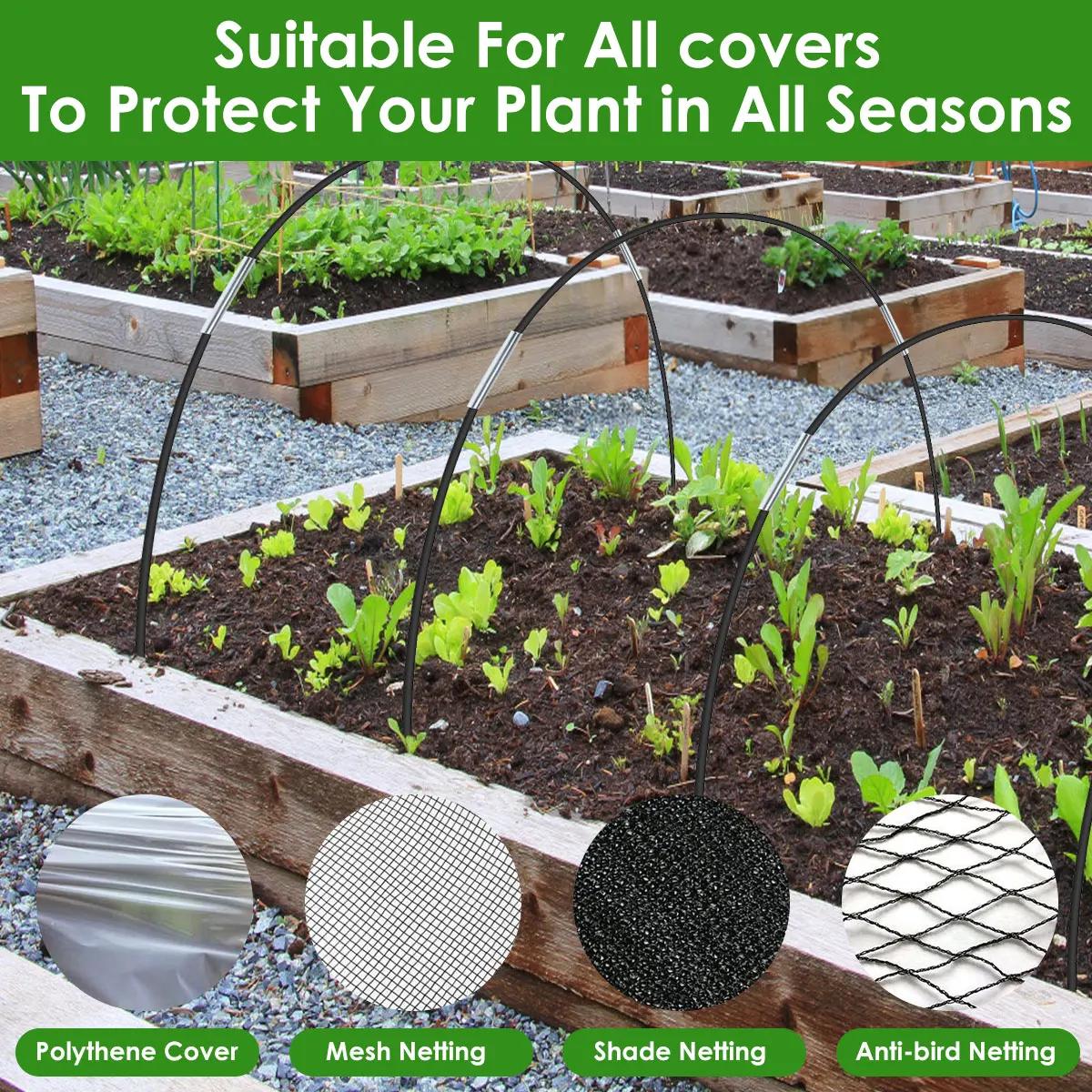 Ensemble de cerceaux réutilisables pour plantes à effet de serre, ensemble de culture en fibre de ve