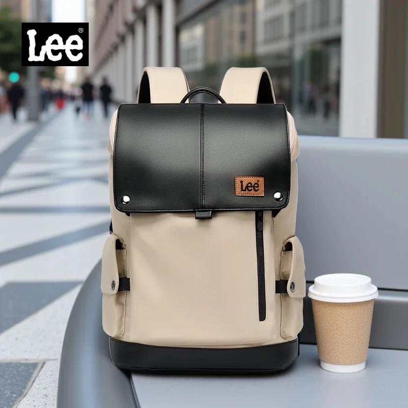 LEE nouveau Style coréen sac à dos en cuir à rabat femmes hommes grande capacité affaires banlieue v
