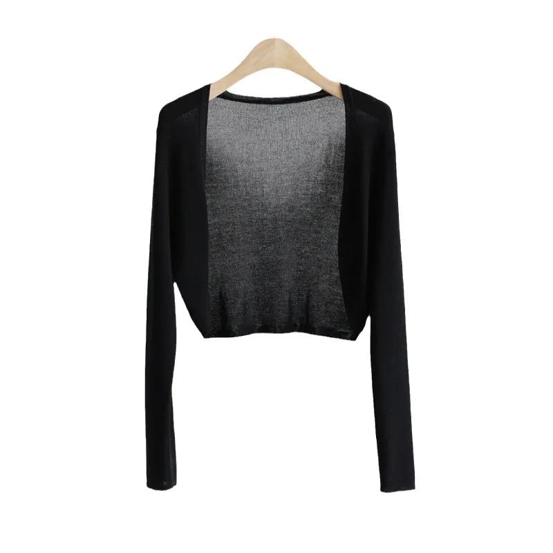 Cardigan en tricot de protection solaire pour femme, manteau fin, couverture de glace, châle, chemis