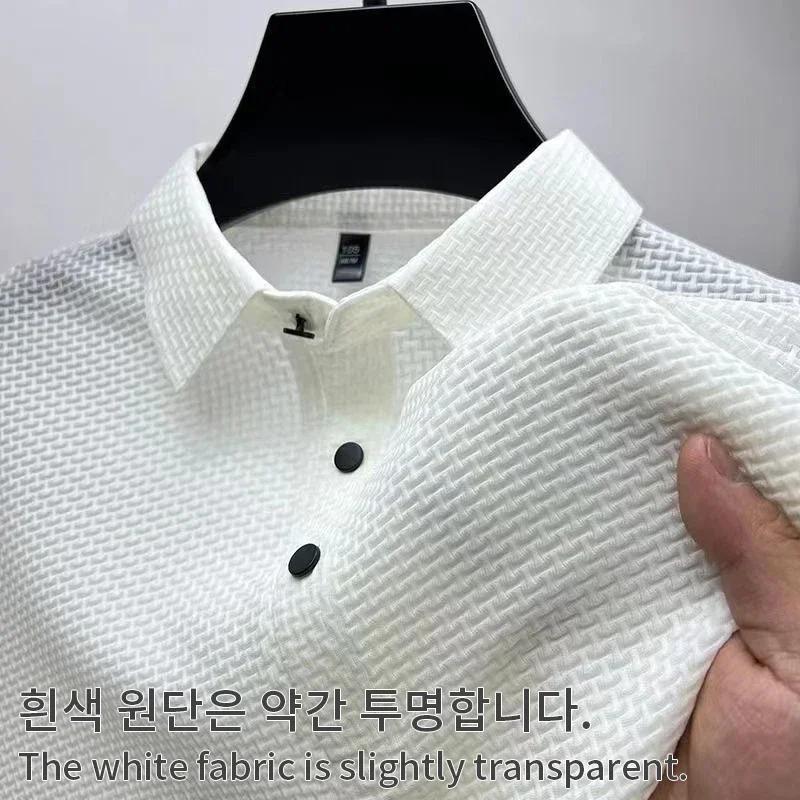 Vêtements de marque été nouveau T-shirt à manches courtes pour hommes soie glacée POLO frais et resp