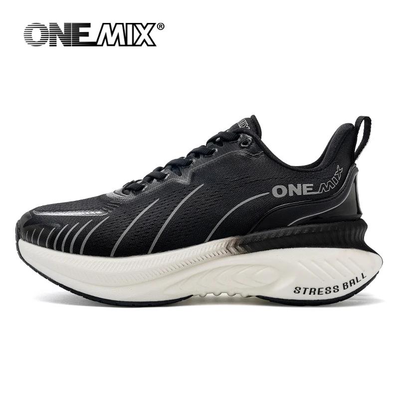 ONEMIX blanc chaussures de course sur route pour hommes coussin d'air chaussures de Sport en plein A