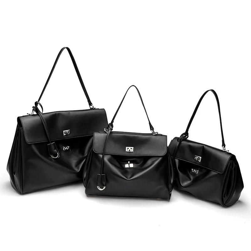 Sac fourre-tout de luxe pour femme en cuir microfibre, avec boucle dorée, sac à bandoulière et sac à