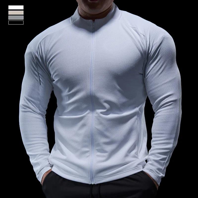Veste sport manches longues homme - Élastique, fitness, course, musculation, cyclisme, plein air