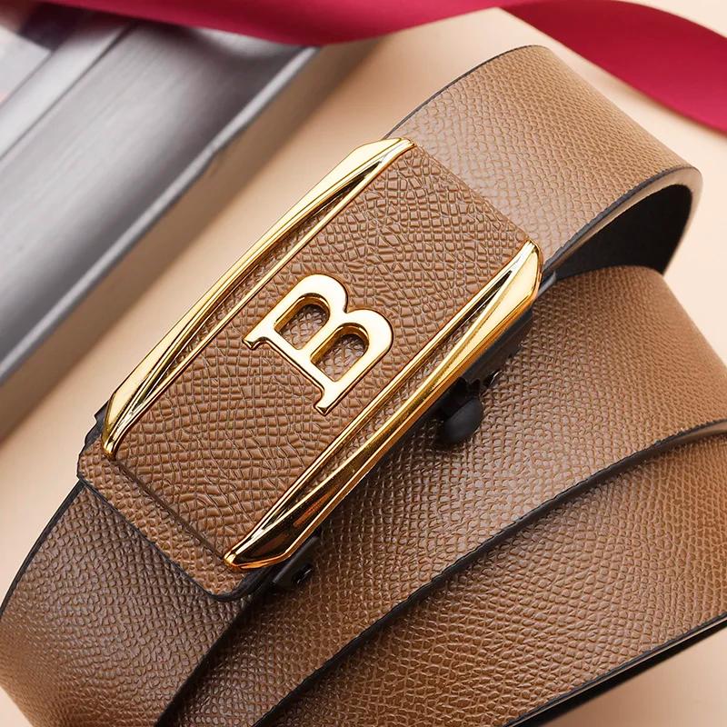 La nouvelle boucle sans dents boucle automatique ceinture hommes style décontracté affaires tout-mat