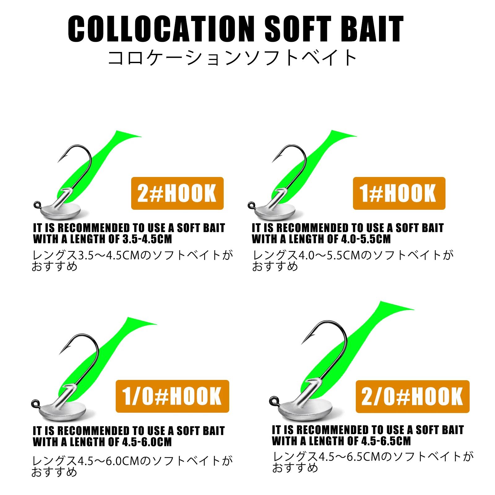 Nouveau Jig tête crochets gobelet Ajing pour ver souple leurre basse poisson Pesca marchandises 3.5-