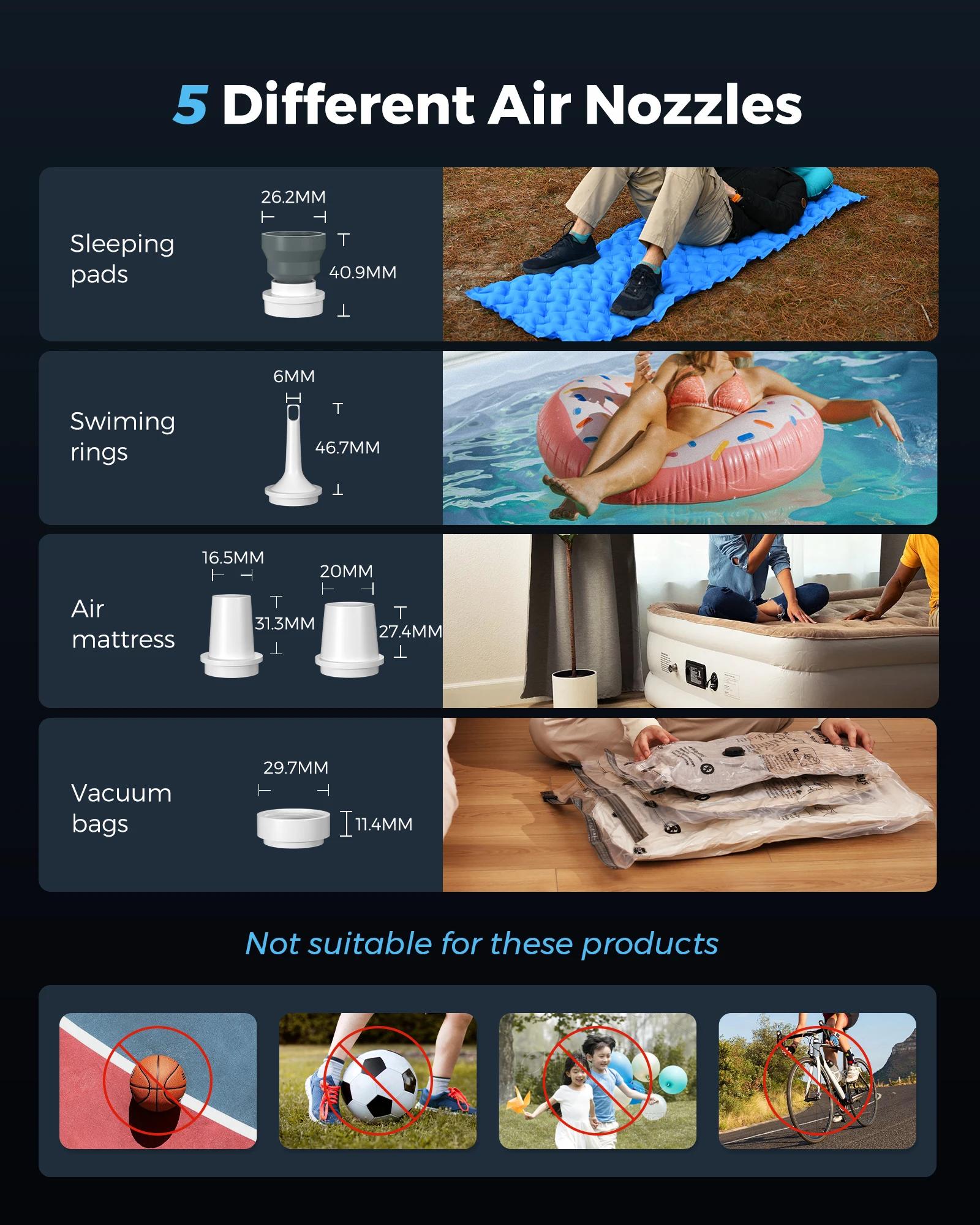 FLEXTAIL MAX PUMP 2 PRO - Gonfleur électrique à pompe à air portable avec lumière de camping et alim