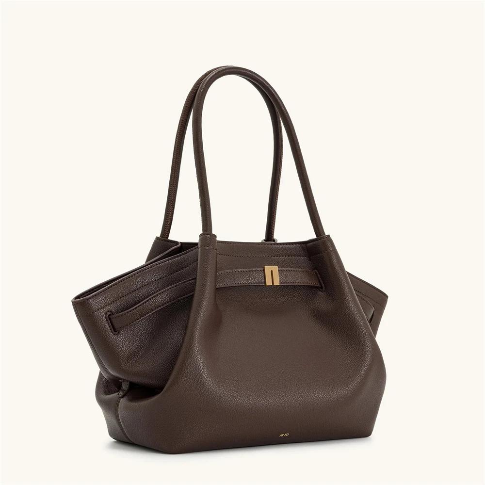 Sac à bandoulière vintage brun foncé JW PEI, sac fourre-tout en cuir vegan pour femmes, sac à main d