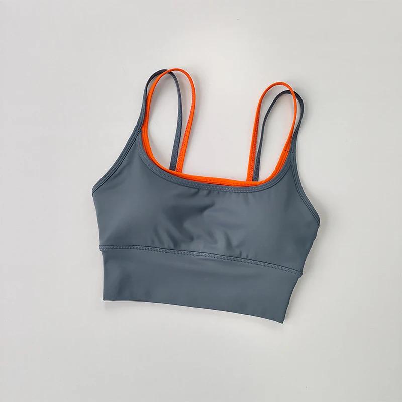 Soutien-gorge de sport pour femmes, absorbant les chocs, Double sangle de poitrine, gilet de Yoga, s