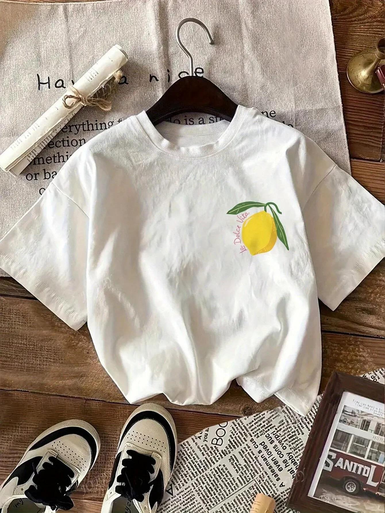 Haut d'été à manches courtes pour enfants, en coton respirant et confortable, avec motif de dessin a