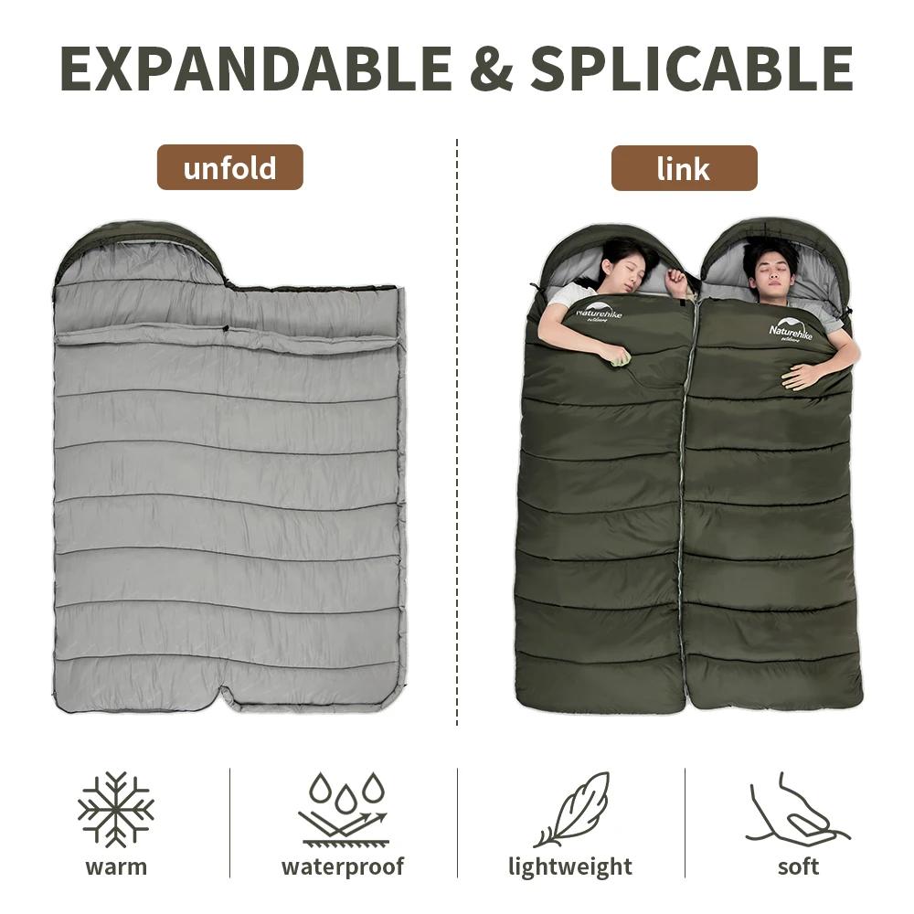Natureifa-Sac de couchage ultraléger, enveloppe portable compacte, couette en coton, voyage en plein