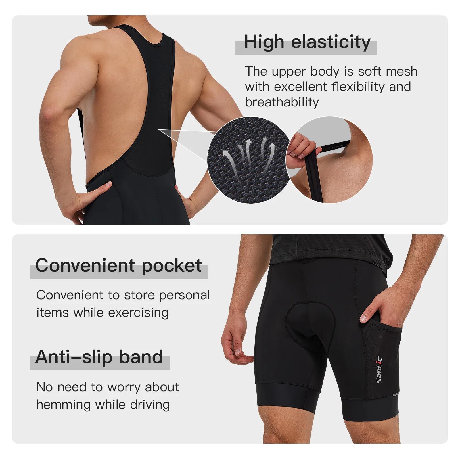 Santic hommes cyclisme cuissard 4D coussin rembourrage cyclisme bas cuissard longue Distance vtt rem