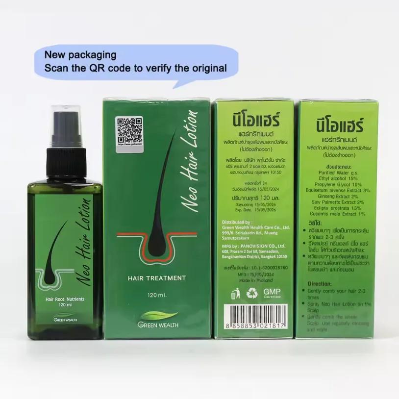 Lotion capillaire originale Neo Hair 120ml, fabriquée en Thaïlande, essence naturelle, prévient la c