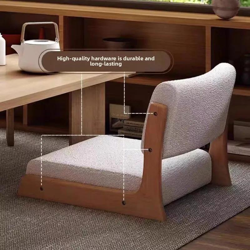 Dossier de chaise de sol en bois massif, siège Tatami pour lit et rebord de fenêtre, chaise longue s