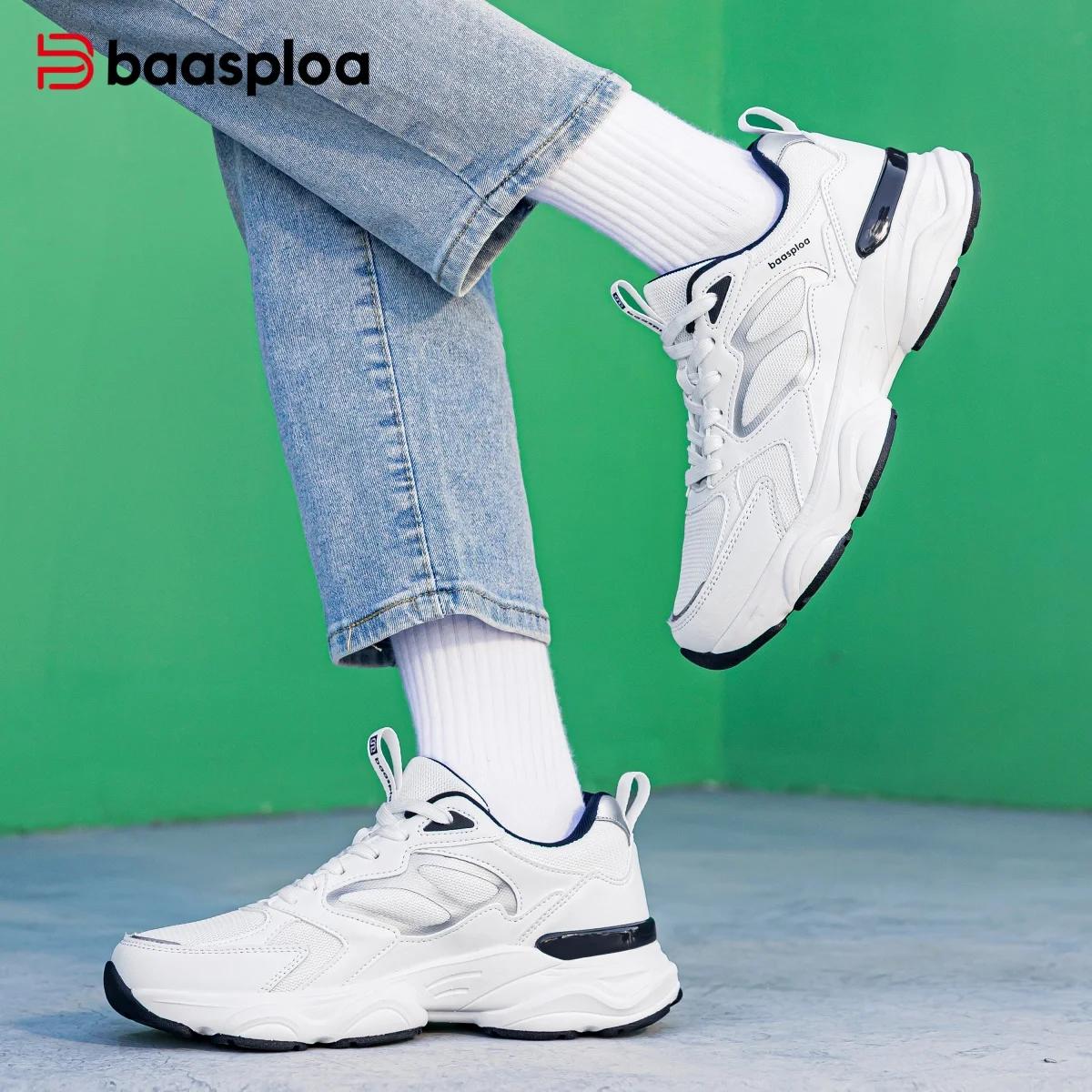 Baasploa – baskets de marche pour femmes, chaussures décontractées en maille confortables, en cuir d