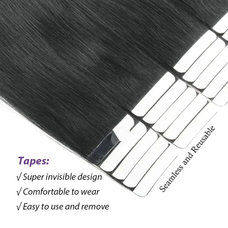 Bande droite dans les Extensions de cheveux trame de peau cheveux brésiliens 100% Extensions de chev