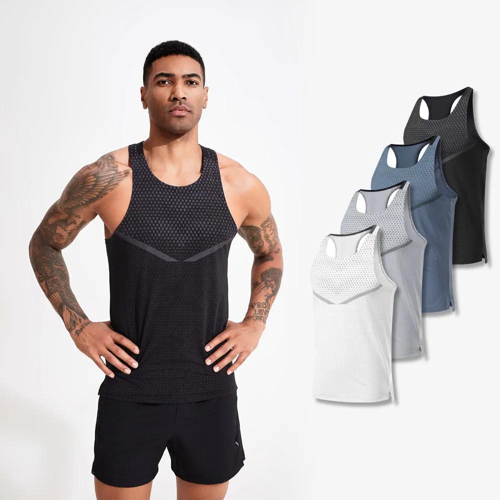 Gilet de course pour hommes, vêtements d'entraînement en plein air, T-shirt sans manches, débardeur 