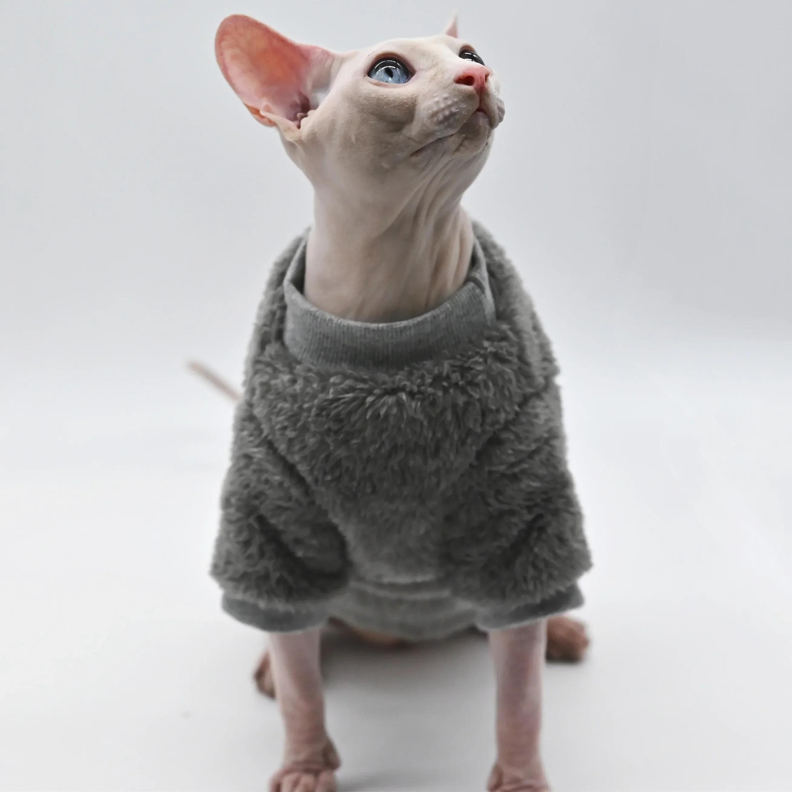 DUOMASUMI doux Double face moelleux veste d'hiver manteau chaud pour chat épaississement Sphinx Sphy