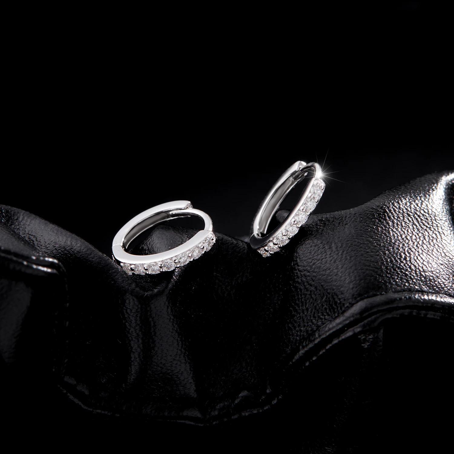 MODIAN D couleur scintillante Moissanite boucles d'oreilles 925 en argent Sterling classique brillan