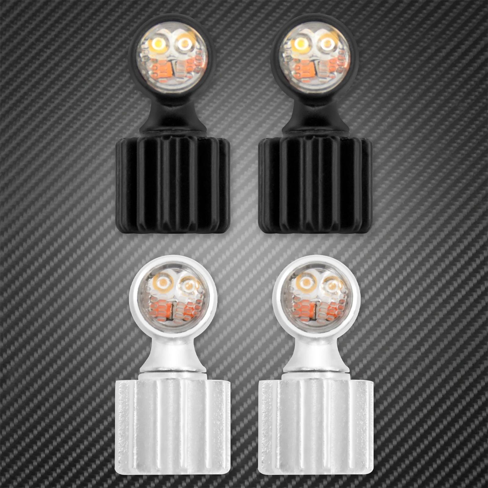 Clignotant de moto LED Mini feu stop avant arrière lampe de course noir/Chrome universel pour Harley