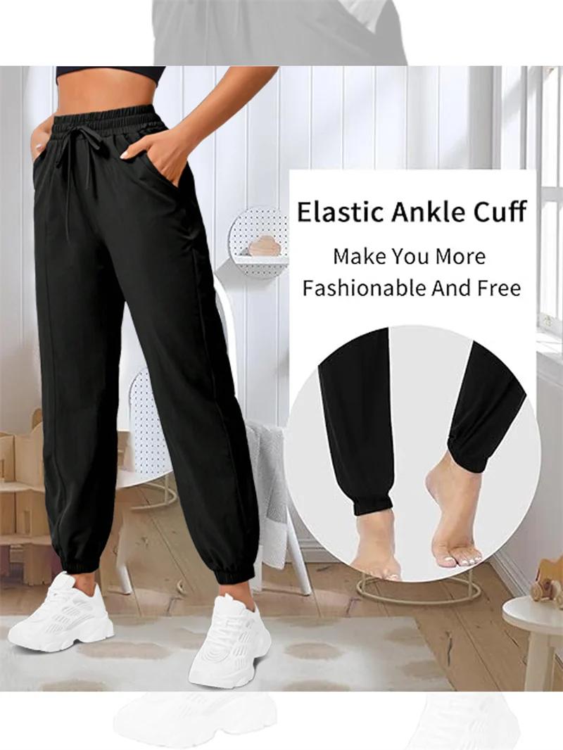 Pantalons de course et de fitness amples, poches latérales pour femmes, pantalons de sport décontrac