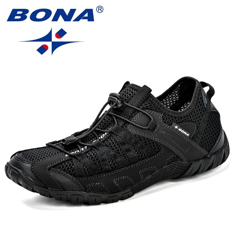 BONA-Chaussures de course en maille confortable pour hommes, baskets d'athlétisme à lacets, de joggi