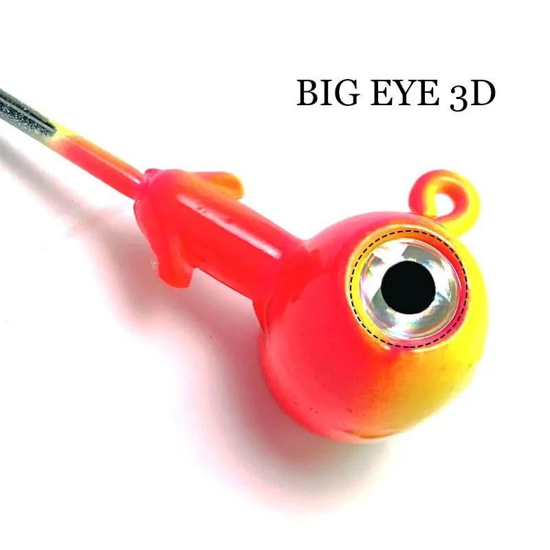 JYJ-Hameçon à tête de gabarit en forme de marteau coloré, hameçon de pêche avec grands yeux 3D pour 
