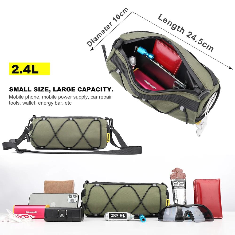 Rhinoworld – sac de guidon de vélo, sac avant de vélo, sac de rangement en rouleau, sac à bandoulièr