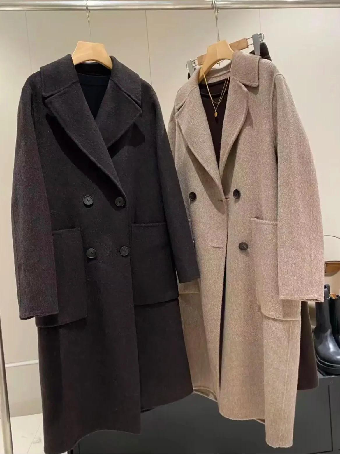 Manteau en laine ample à double boutonnage pour femme, nouveau style Original de haute qualité, 2026