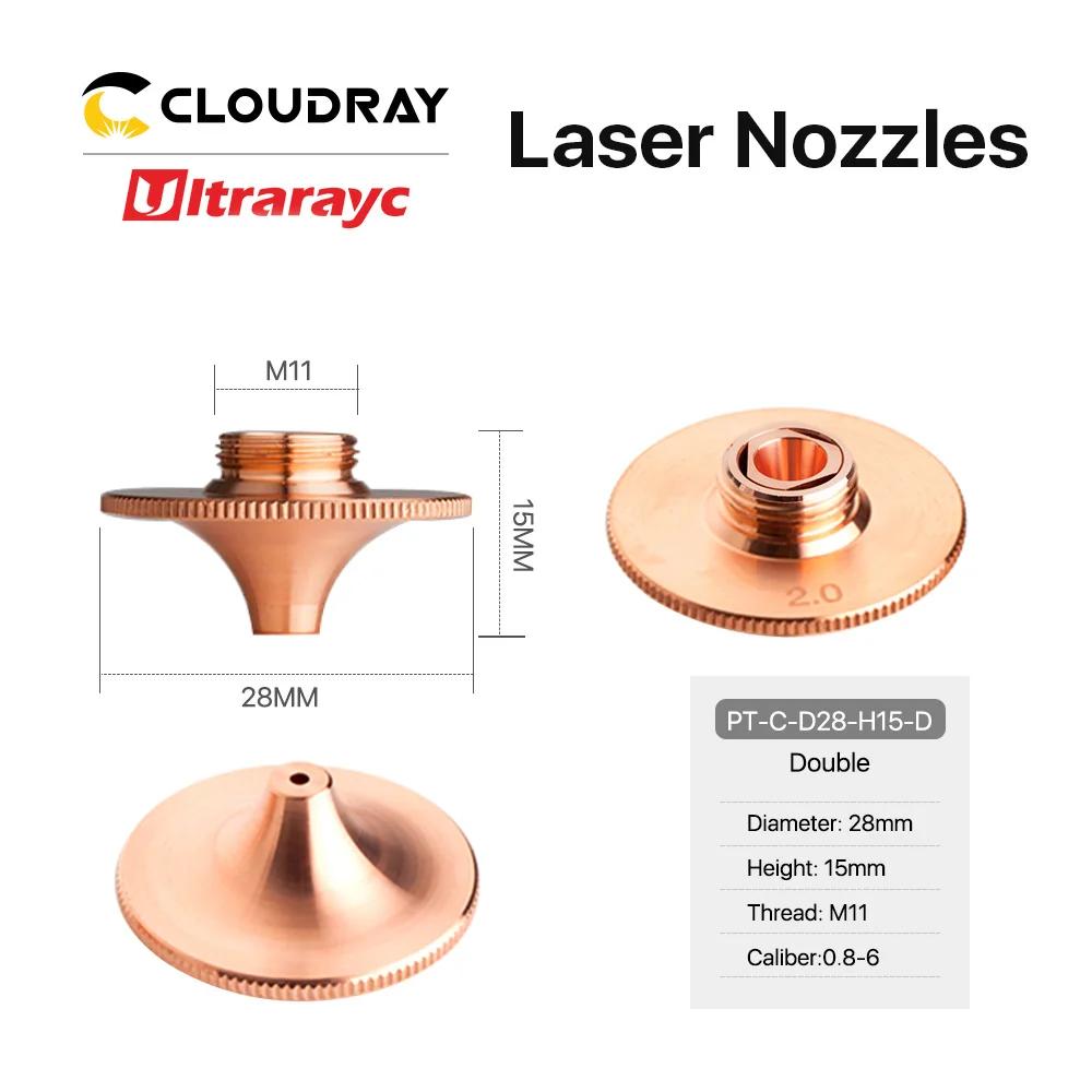 Ultrarayc 10 pièces buses Laser D28 calibre 0.8-6.0mm simple Double couches chromées pour la coupe d