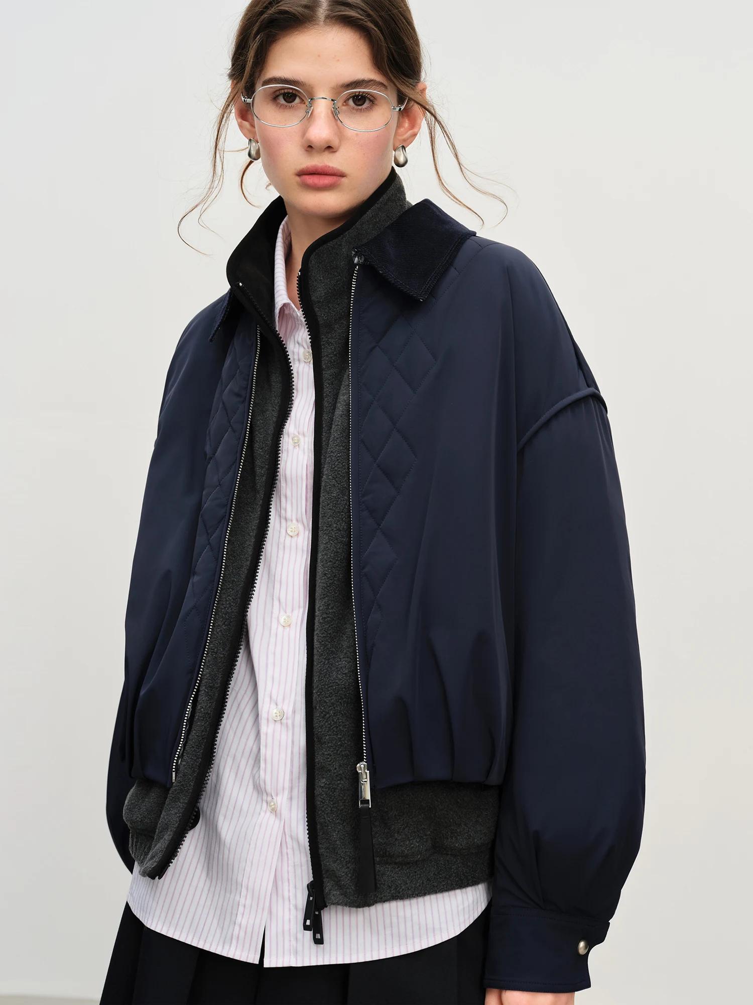 FSLE – veste rembourrée légère de Style grange pour femme, manteau court Vintage avec panneau à carr