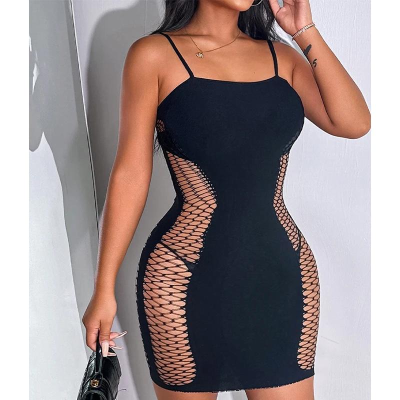 1 pièce Robe de plage moulante sexy en résille ajourée transparente pour femme, tenue de bain d'été