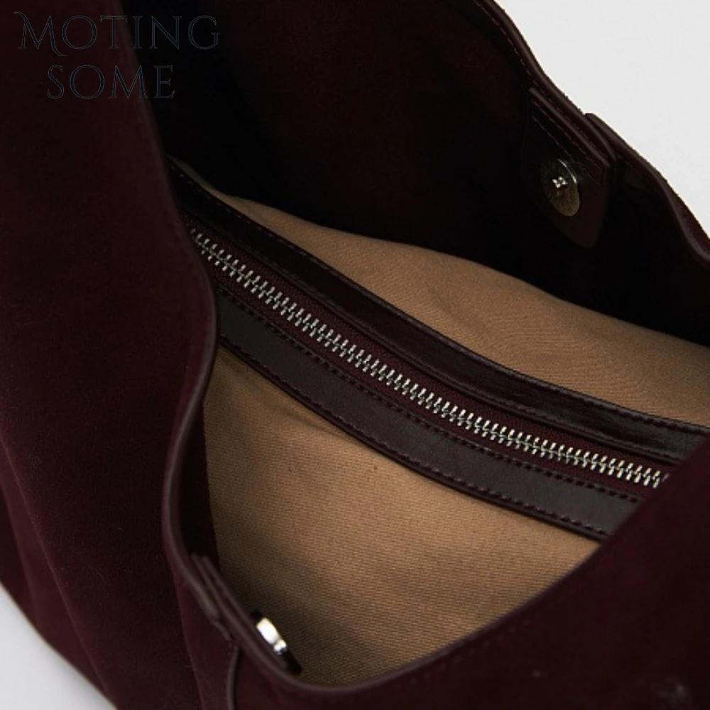 Motingsome Respzed-Sac en daim pour femme, sacs à main de dégager de luxe, fourre-tout décontracté e