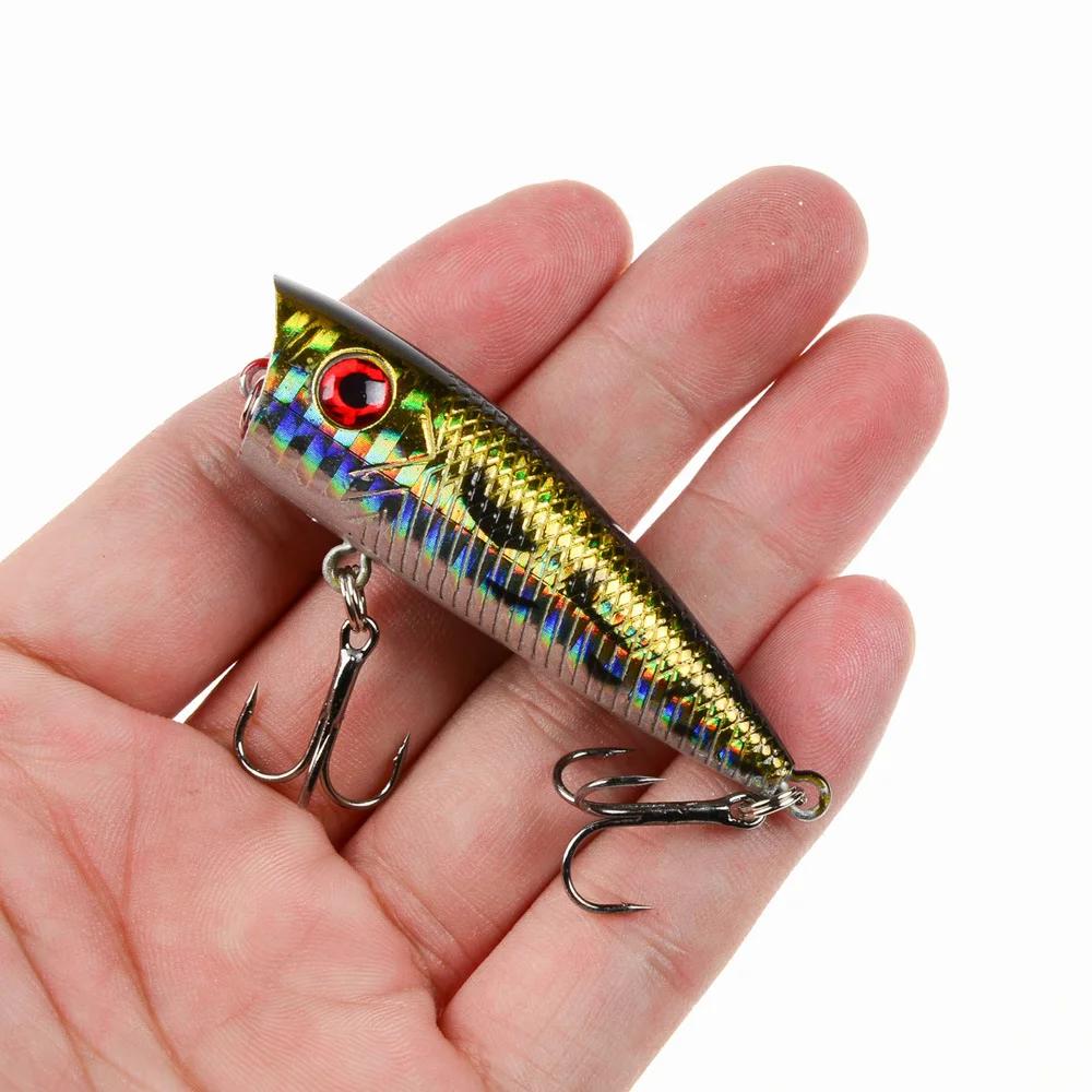 1pc Popper leurre de pêche 6 cm/6.5g appât dur artificiel Topwater bar truite brochet Wobbler matéri