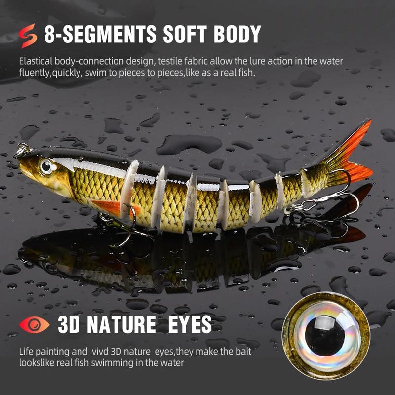 Leurres de pêche multi-articulés Swimbait manivelle appât lent coulant bionique appât artificiel eau