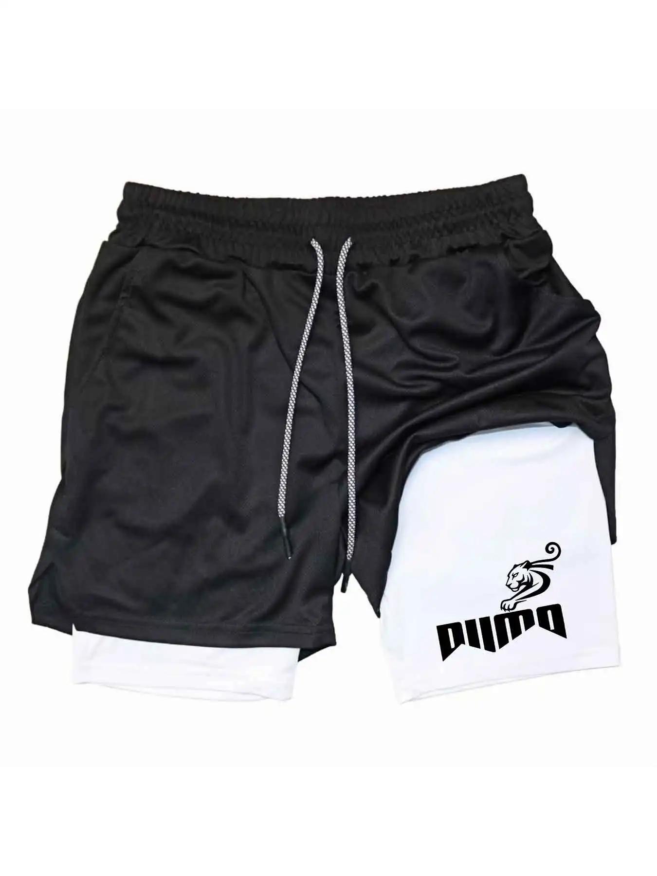 Shorts de sport imprimés pour hommes 2026, double couche, séchage rapide, basketball, fitness
