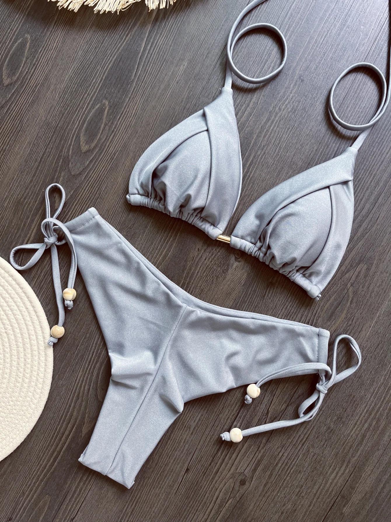 2025 nouveau Triangle Sexy maillot de bain pour femmes Bikinis brésiliens licou maillots de bain Pus