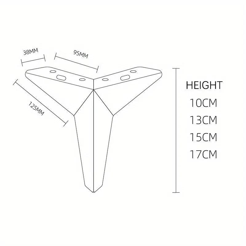 4 pièces épaissi losange meubles jambes trépied lumière matériel de luxe pieds de Table meubles jamb