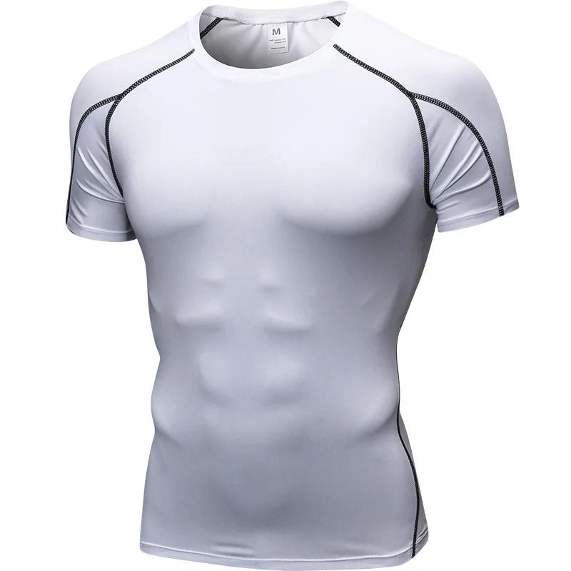 Chemise sport élastique homme - T-shirt fitness séchage rapide musculation entraînement