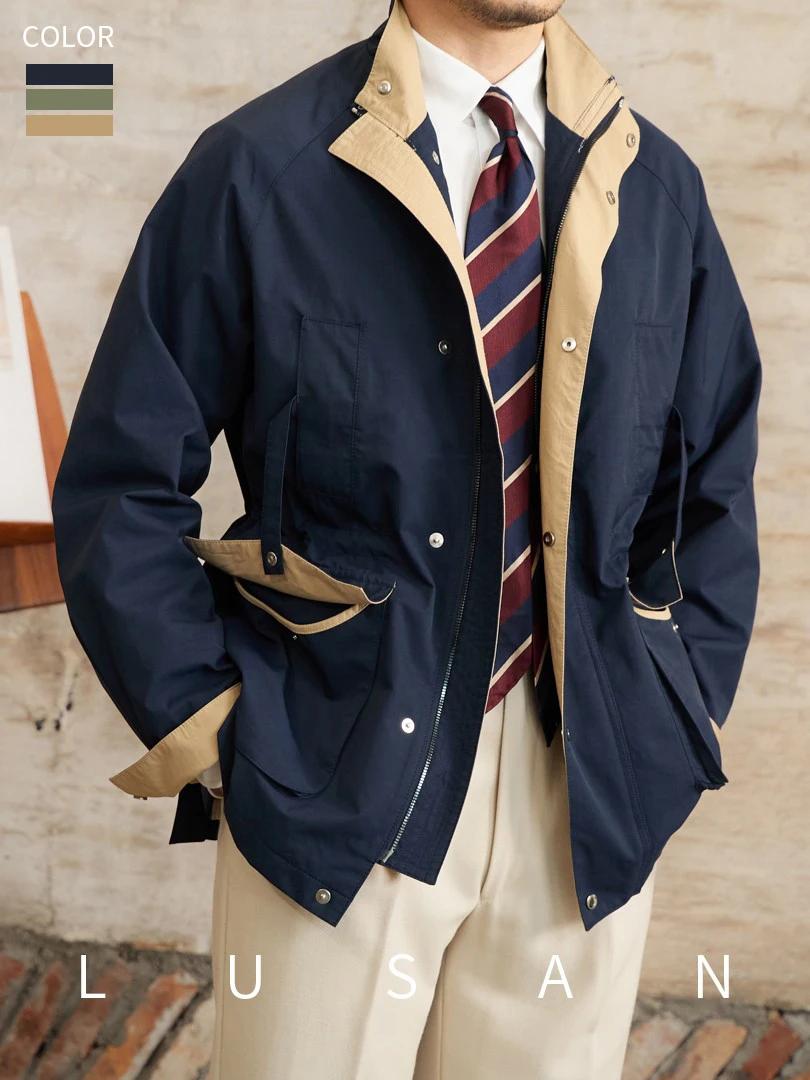 Gentry multi-poches cordon taille rétro veste de chasse M65 col décontracté veste à la mode hommes