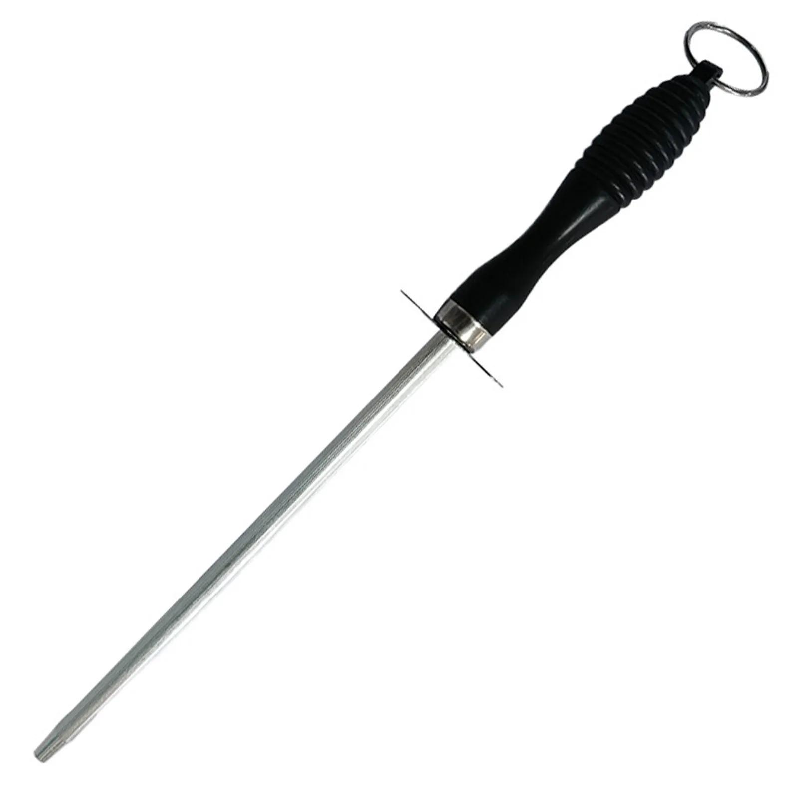 Tige d'affûtage de couteaux professionnelle en acier au carbone de 26cm, broyeur de couteaux Durable