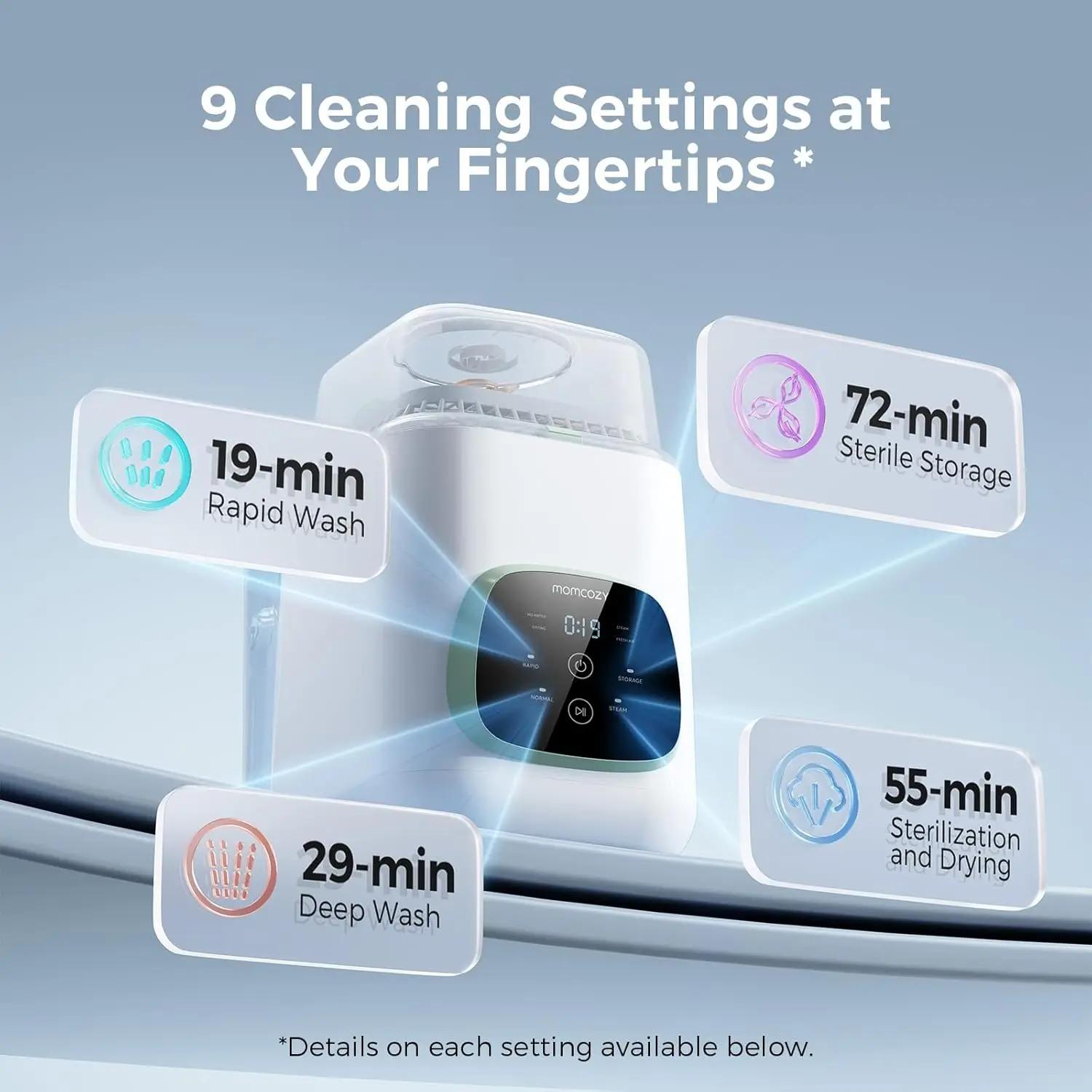Momcozy Lave-biberon, stérilisateur et sèche-linge, machine de nettoyage tout-en-un pour biberons, p