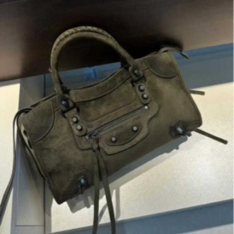 Sac en daim vintage tendance, design unisexe, sac à main décontracté polyvalent, sac bandoulière pou