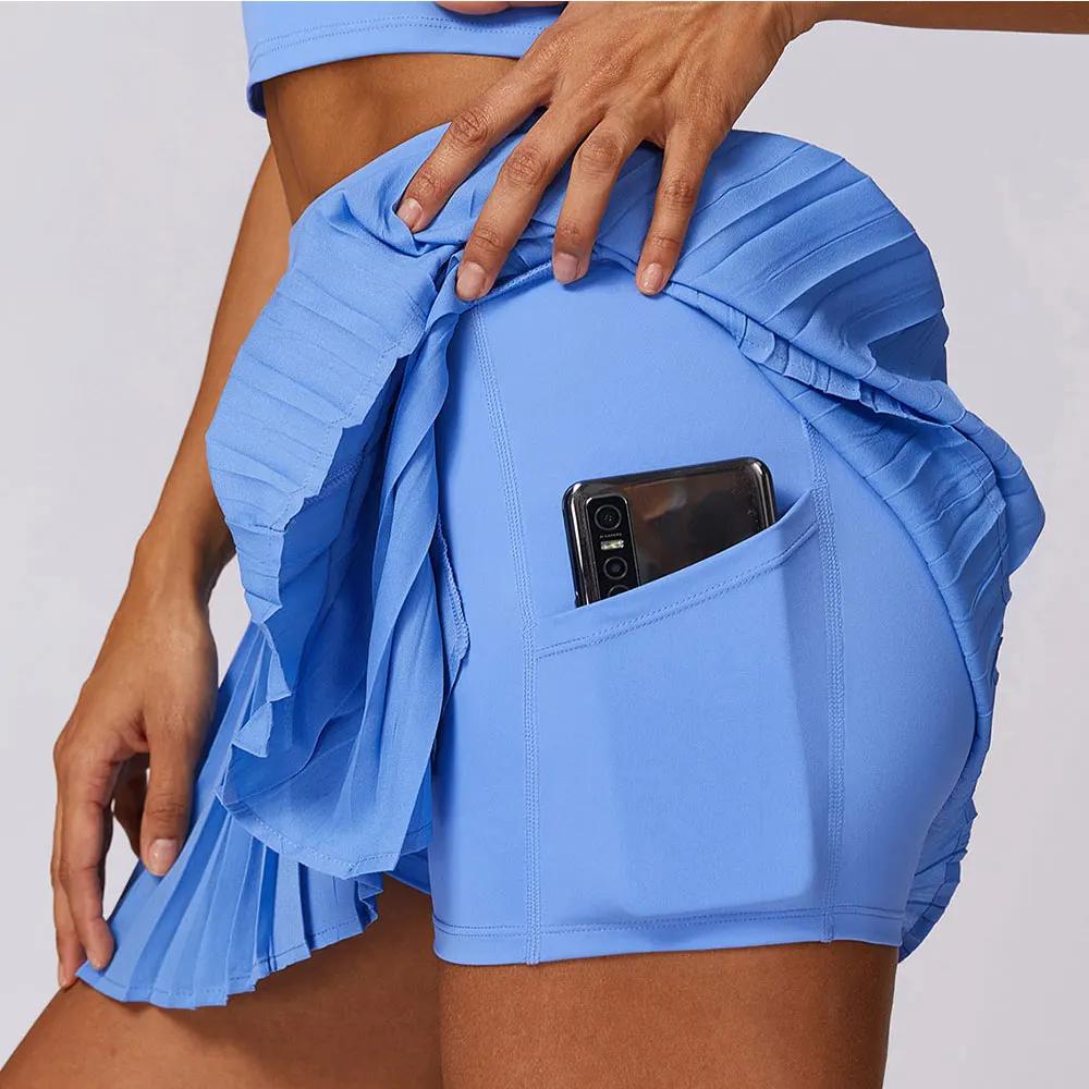 Jupe tennis femme poches plissée golf fitness short intégré - Vêtements sport