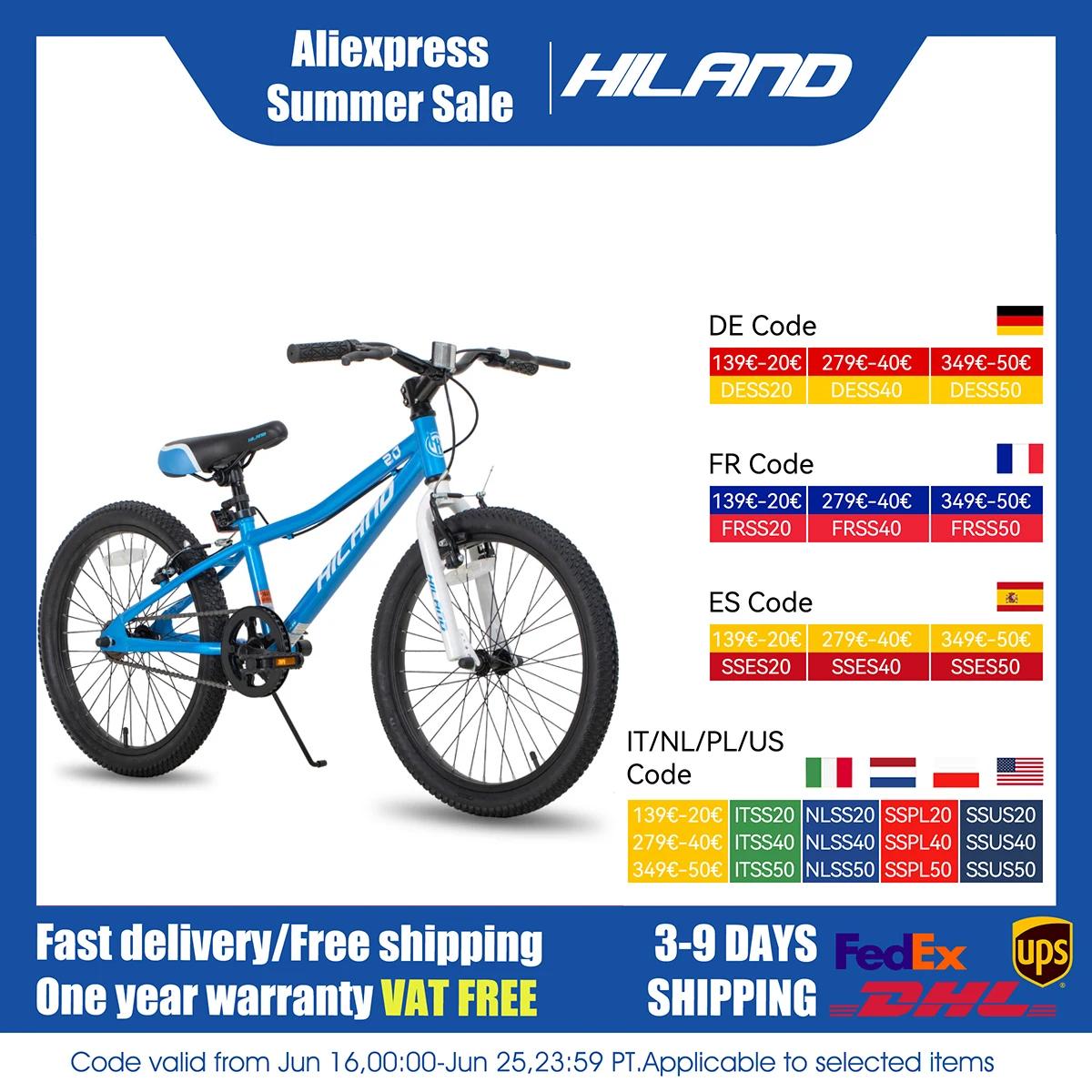 Hiland-VTT pour enfants de 20 pouces, pour garçons et filles, à vitesse unique, avec support de décl