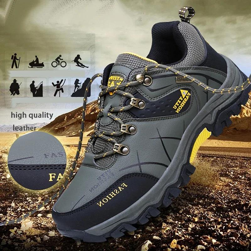 Chaussures pour hommes 2025 nouveaux hommes baskets en cuir imperméable alpinisme Camping randonnée 