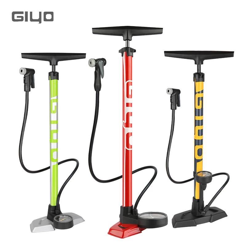 Pompe à pied GIYO 160 psi pour vélo, gonflage efficace, compatible valves Presta et Schrader, avec g