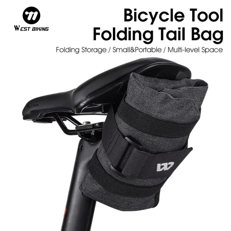 WEST BIKING – sac de vélo pliable, sac à outils, sac de cadre avant, pochette de selle de vélo, Pack