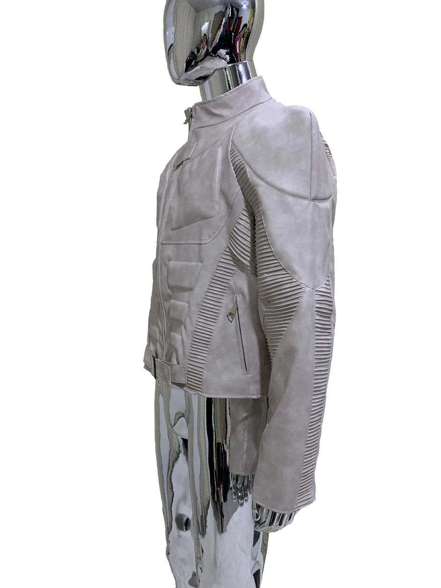 Veste en cuir Pu pour hommes, Cool, en détresse, exosquelette, épaulettes, luxe de styliste, vêtemen